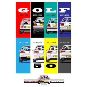 Golf 50 - A3 Limited Edition Art Print